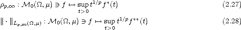                         1/p *
rp, oo  : M0(_O_,m) - )  f '--> sut>p0 t f (t)                        (2.27)
                               1/p **
|| .||Lp, oo (_O_,m) : M0(_O_,m) - )  f '--> stu>p0t f (t)                 (2.28)
