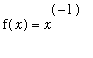 f(x) = x^(-1)