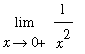 limit(1/(x^2),x = 0,right)