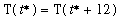 T(`t*`) = T(`t*`+12)