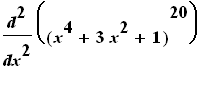 diff((x^4+3*x^2+1)^20,`$`(x,2))
