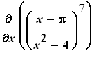 diff(((x-Pi)/(x^2-4))^7,x)