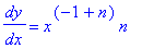 dy/dx = x^(-1+n)*n