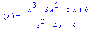 f(x) = (-x^3+3*x^2-5*x+6)/(x^2-4*x+3)
