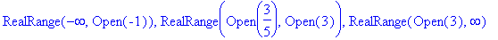 RealRange(-infinity,Open(-1)), RealRange(Open(3/5),Open(3)), RealRange(Open(3),infinity)