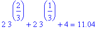 2*3^(2/3)+2*3^(1/3)+4 = 11.04