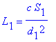 L[1] = c*S[1]/d[1]^2