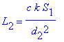 L[2] = c*k*S[1]/d[2]^2
