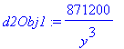 d2Obj1 := 871200/y^3