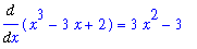 Diff(x^3-3*x+2,x) = 3*x^2-3