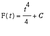 F(t) = t^4/4+C