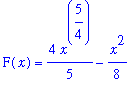 F(x) = 4/5*x^(5/4)-1/8*x^2