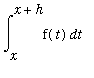 Int(f(t),t = x .. x+h)