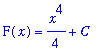 F(x) = 1/4*x^4+C