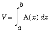 V = Int(A(x),x = a .. b)