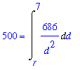 500 = Int(686/d^2,d = r .. 7)