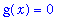 g(x) = 0