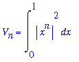 V[n] = Int(abs(x^n)^2,x = 0 .. 1)
